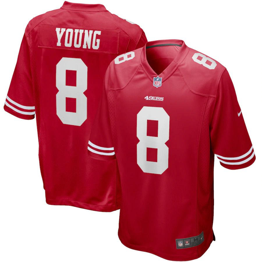 Men San Francisco 49ers 8 Steve Young Nike Scarlet Game Retired Player NFL Jersey